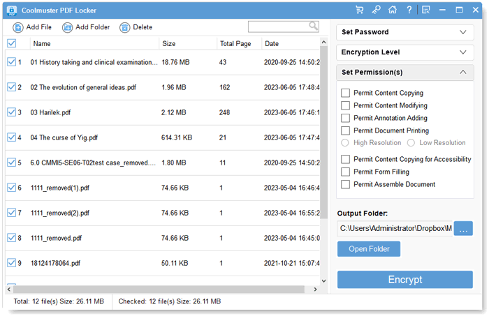 customize encryption settings