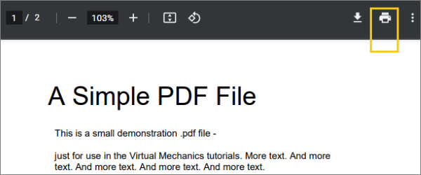 click print pdf on web browser