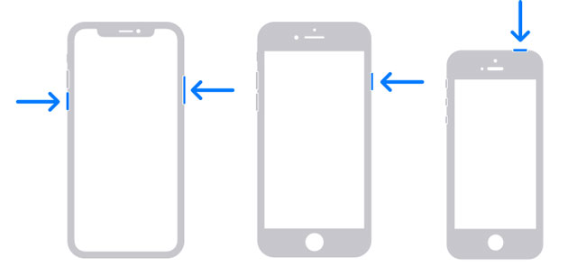 Starten Sie das iPhone neu, um zu beheben, dass iPhone-Bilder nicht auf dem PC angezeigt werden