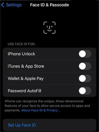 restore ios 16 face id not working by resetting face id