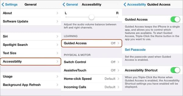 disable guide access mode to fix the phone stuck guided access problem