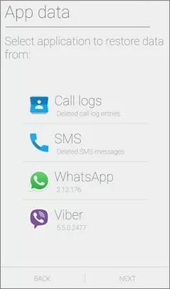 choose app data and call logs