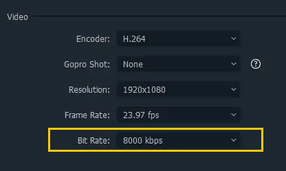 video bitrate