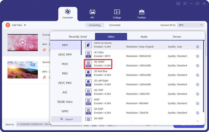 choose the output format