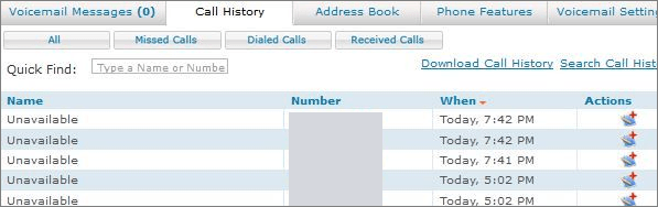 how to view iphone call log history on att website