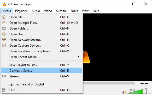 compress a video file using vlc