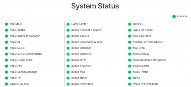 check apple servers