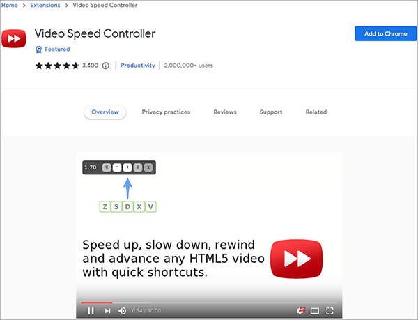 video speed controller