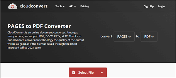 convert pages document to pdf