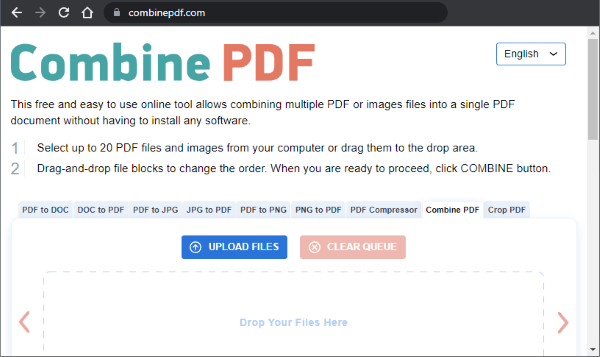 how to merge pdf files with combine pdf