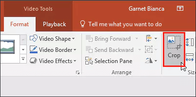 how to crop videos on pc with powerpoint