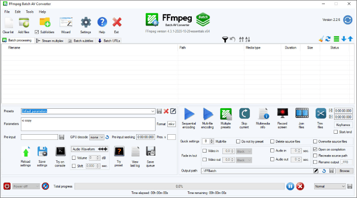 compress file free using ffmpeg
