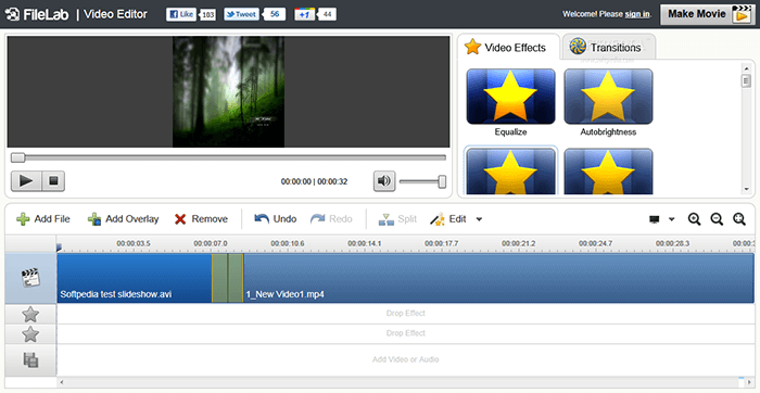 use filelab video editor to split mp4