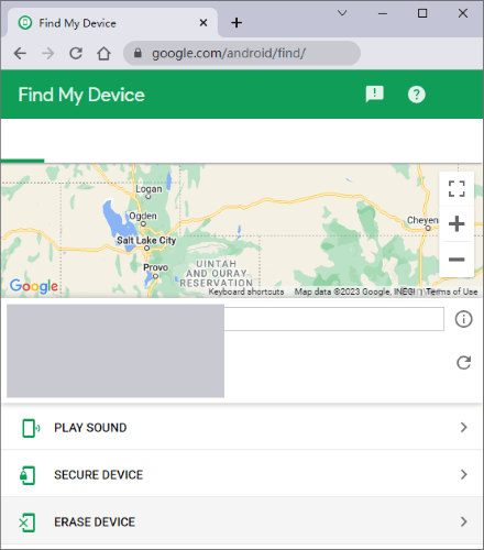 erase data via find my device