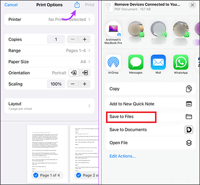 how to make a google doc a pdf on iphone using print feature