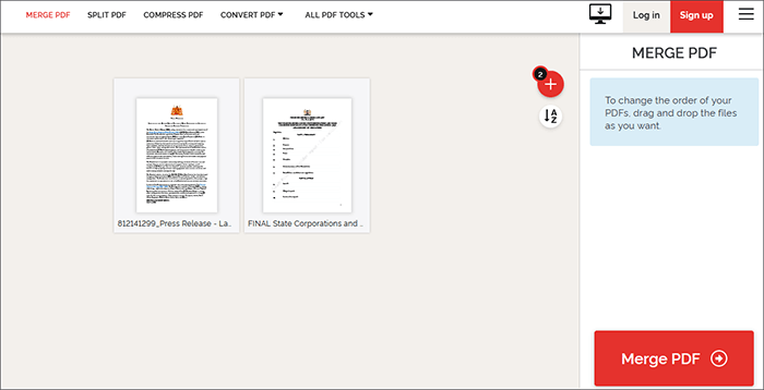 how to merge pdf with ilovepdf