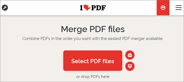 hit the select pdf files button