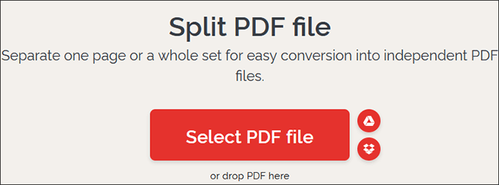 select pdf files to split
