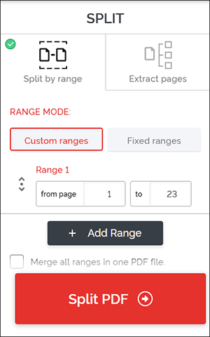 how to separate pdf with ilovepdf