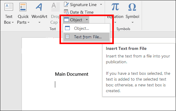 click object from the resulting menu