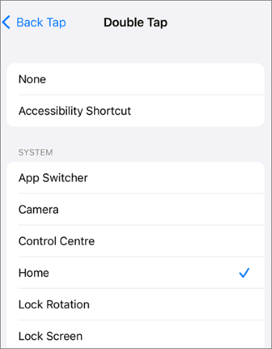 iphone double tap settings