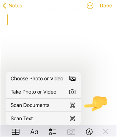 how to convert scanned document to pdf using notes app