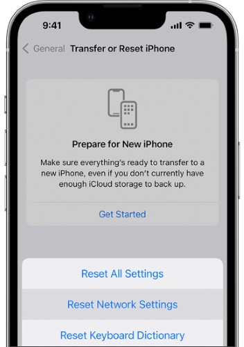 reset network settings to fix iphone update takes longer