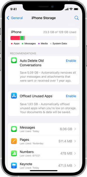 Überprüfen Sie den iPhone-Speicher, um Fehler bei der Aktualisierung der iPhone-Software zu beheben