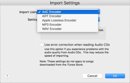 import settings of itunes