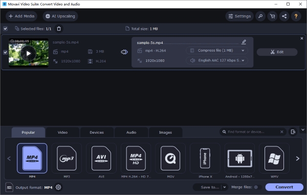 choose the output format