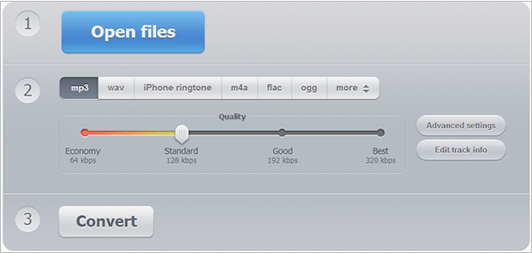 use online audio converter to reduce the size of mp3