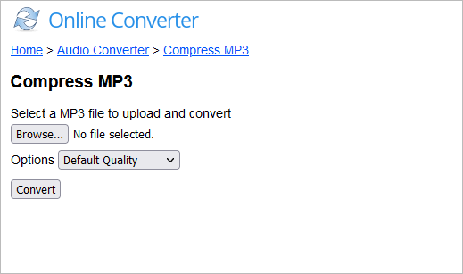 how to compress audio using online converter