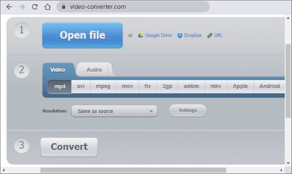 converting video files via video converter online
