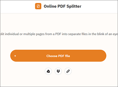 select pdf files to split