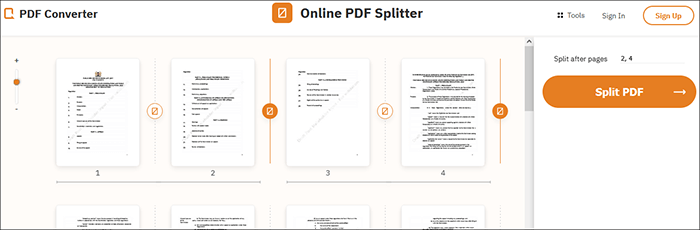 cut pdf pages online