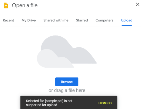 cannot open pdf in google docs directly