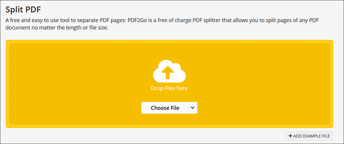 upload the pdf files you want to separate