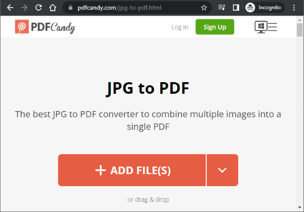 merge multiple jpg to pdf with pdf candy