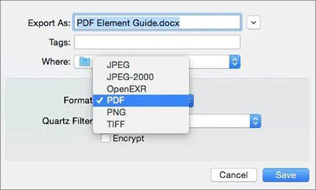 export pdf as tiff