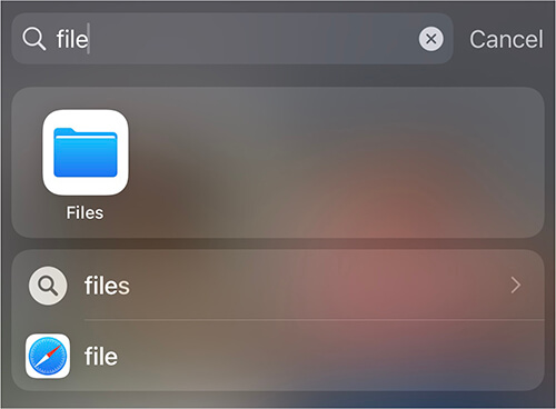 search files app on home screen