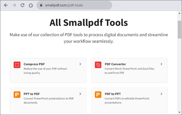 decrypt a pdf file online with smallpdf