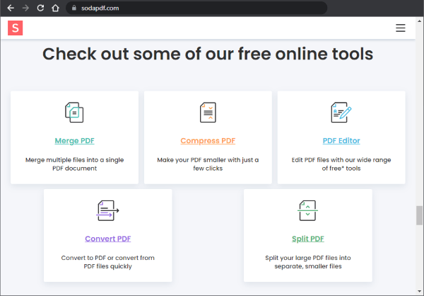 how to split pages in pdf with soda pdf