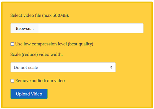compress video files for website with videosmaller