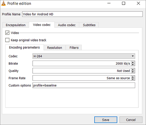 how to compress video with vlc by altering video encoding parameters
