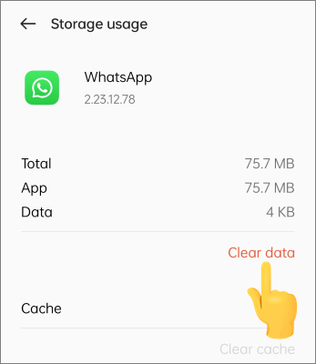 clear whatsapp data