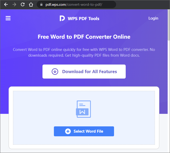 the word to pdf converter online free of wps