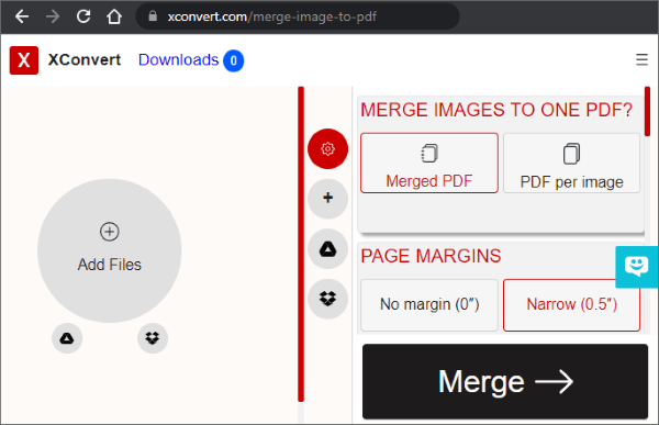 combine jpeg to pdf with xconvert