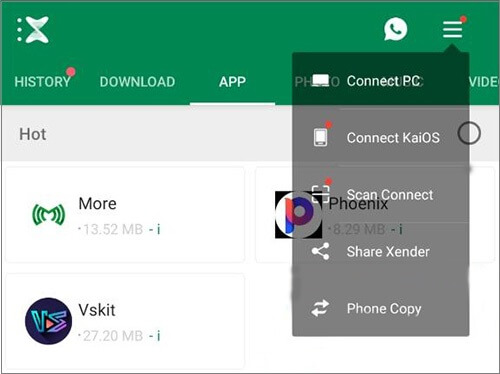 how to transfer contacts to new phone using xender