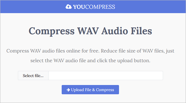 compress wav file using youcompress