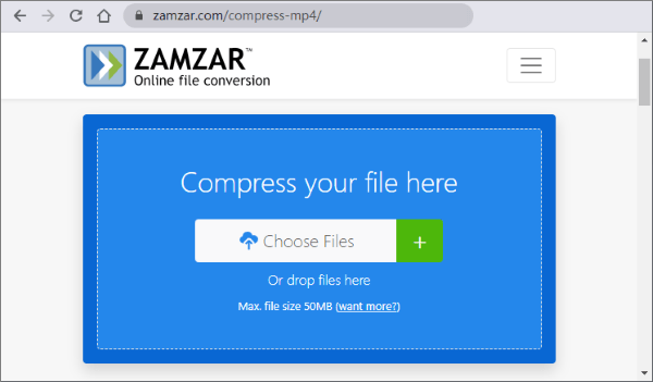 zamzar the mp4 compressor online